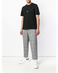 schwarzes T-Shirt mit einem Rundhalsausschnitt von MSGM