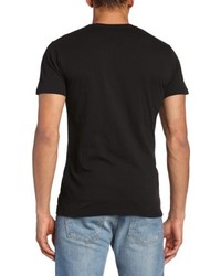 schwarzes T-Shirt mit einem Rundhalsausschnitt von Minimum