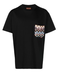 schwarzes T-Shirt mit einem Rundhalsausschnitt von Missoni