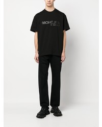 schwarzes T-Shirt mit einem Rundhalsausschnitt von MONCLER GRENOBLE