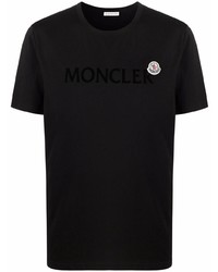 schwarzes T-Shirt mit einem Rundhalsausschnitt von Moncler