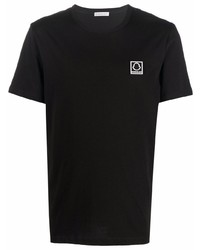 schwarzes T-Shirt mit einem Rundhalsausschnitt von Moncler