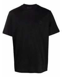 schwarzes T-Shirt mit einem Rundhalsausschnitt von Moncler