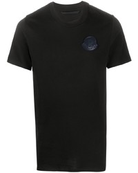 schwarzes T-Shirt mit einem Rundhalsausschnitt von Moncler