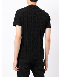 schwarzes T-Shirt mit einem Rundhalsausschnitt von Emporio Armani