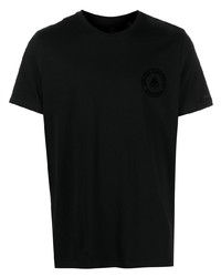 schwarzes T-Shirt mit einem Rundhalsausschnitt von Moose Knuckles