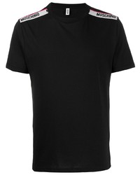 schwarzes T-Shirt mit einem Rundhalsausschnitt von Moschino