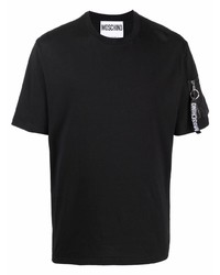 schwarzes T-Shirt mit einem Rundhalsausschnitt von Moschino