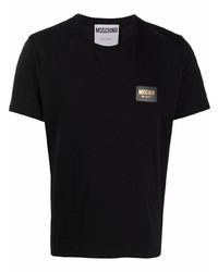 schwarzes T-Shirt mit einem Rundhalsausschnitt von Moschino