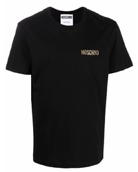 schwarzes T-Shirt mit einem Rundhalsausschnitt von Moschino