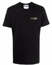 schwarzes T-Shirt mit einem Rundhalsausschnitt von Moschino