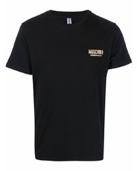 schwarzes T-Shirt mit einem Rundhalsausschnitt von Moschino