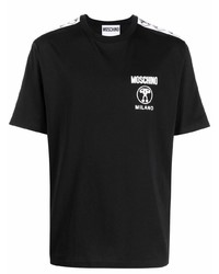 schwarzes T-Shirt mit einem Rundhalsausschnitt von Moschino