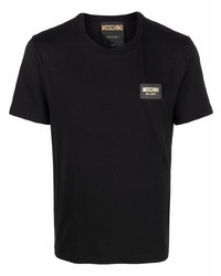 schwarzes T-Shirt mit einem Rundhalsausschnitt von Moschino