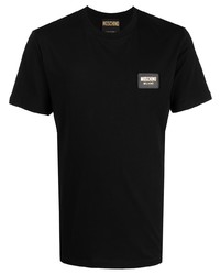 schwarzes T-Shirt mit einem Rundhalsausschnitt von Moschino