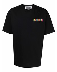 schwarzes T-Shirt mit einem Rundhalsausschnitt von Moschino