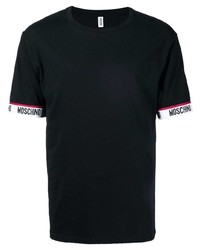 schwarzes T-Shirt mit einem Rundhalsausschnitt von Moschino