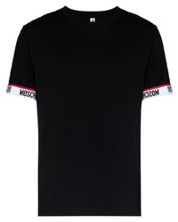 schwarzes T-Shirt mit einem Rundhalsausschnitt von Moschino