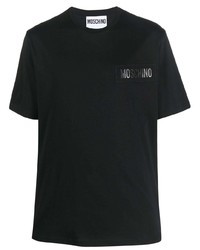 schwarzes T-Shirt mit einem Rundhalsausschnitt von Moschino