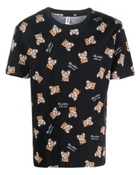 schwarzes T-Shirt mit einem Rundhalsausschnitt von Moschino