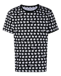 schwarzes T-Shirt mit einem Rundhalsausschnitt von Moschino