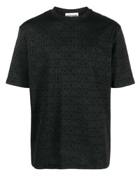 schwarzes T-Shirt mit einem Rundhalsausschnitt von Moschino