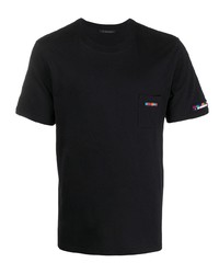 schwarzes T-Shirt mit einem Rundhalsausschnitt von Mr & Mrs Italy