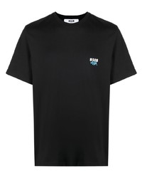 schwarzes T-Shirt mit einem Rundhalsausschnitt von MSGM