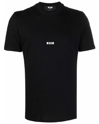 schwarzes T-Shirt mit einem Rundhalsausschnitt von MSGM