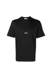 schwarzes T-Shirt mit einem Rundhalsausschnitt von MSGM