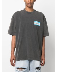 schwarzes T-Shirt mit einem Rundhalsausschnitt von Vetements