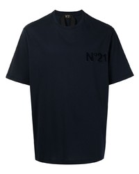 schwarzes T-Shirt mit einem Rundhalsausschnitt von N°21