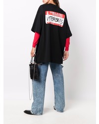 schwarzes T-Shirt mit einem Rundhalsausschnitt von Vetements