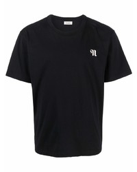 schwarzes T-Shirt mit einem Rundhalsausschnitt von Nanushka