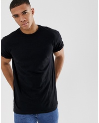 schwarzes T-Shirt mit einem Rundhalsausschnitt von New Look