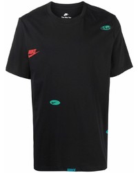 schwarzes T-Shirt mit einem Rundhalsausschnitt von Nike