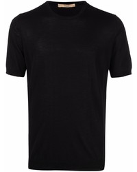 schwarzes T-Shirt mit einem Rundhalsausschnitt von Nuur