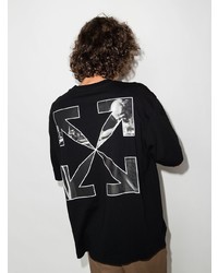 schwarzes T-Shirt mit einem Rundhalsausschnitt von Off-White