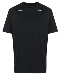 schwarzes T-Shirt mit einem Rundhalsausschnitt von Off Duty