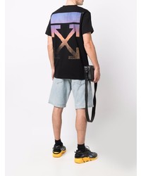 schwarzes T-Shirt mit einem Rundhalsausschnitt von Off-White