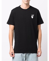 schwarzes T-Shirt mit einem Rundhalsausschnitt von Off-White