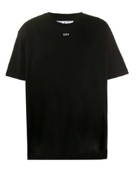 schwarzes T-Shirt mit einem Rundhalsausschnitt von Off-White