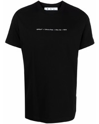 schwarzes T-Shirt mit einem Rundhalsausschnitt von Off-White