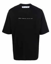 schwarzes T-Shirt mit einem Rundhalsausschnitt von Off-White