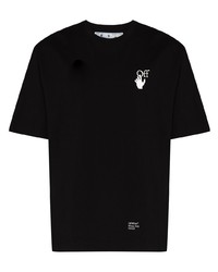 schwarzes T-Shirt mit einem Rundhalsausschnitt von Off-White