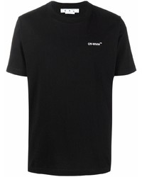 schwarzes T-Shirt mit einem Rundhalsausschnitt von Off-White