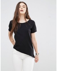 schwarzes T-Shirt mit einem Rundhalsausschnitt von Only