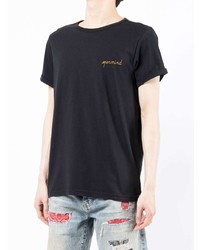 schwarzes T-Shirt mit einem Rundhalsausschnitt von Maison Labiche