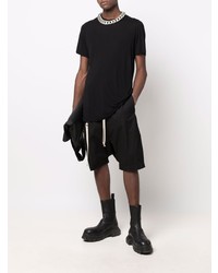 schwarzes T-Shirt mit einem Rundhalsausschnitt von Rick Owens