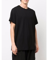 schwarzes T-Shirt mit einem Rundhalsausschnitt von Yohji Yamamoto